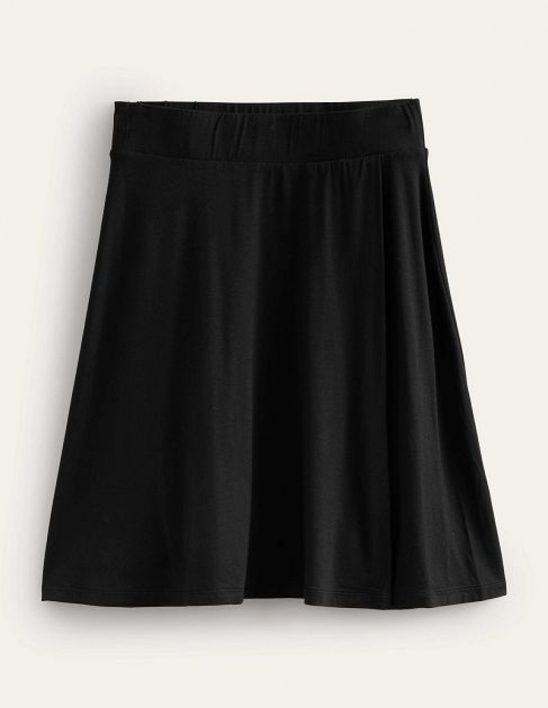 Black Women's Boden Jersey Wrap Skirts | 47183MKYV