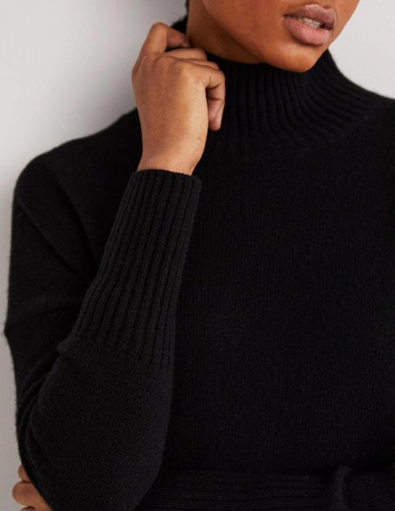 Black Women's Boden Jessica Oversized Sweaters | 94753HJYT