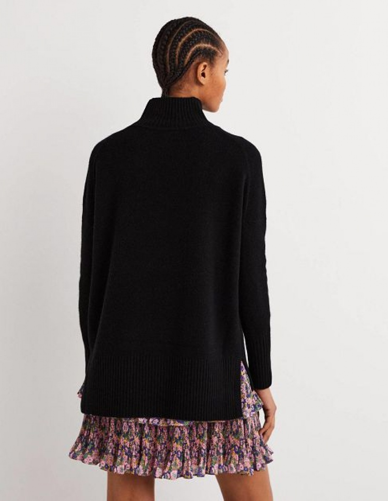 Black Women's Boden Jessica Oversized Sweaters | 94753HJYT