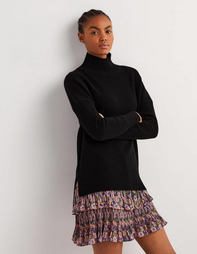 Black Women's Boden Jessica Oversized Sweaters | 94753HJYT