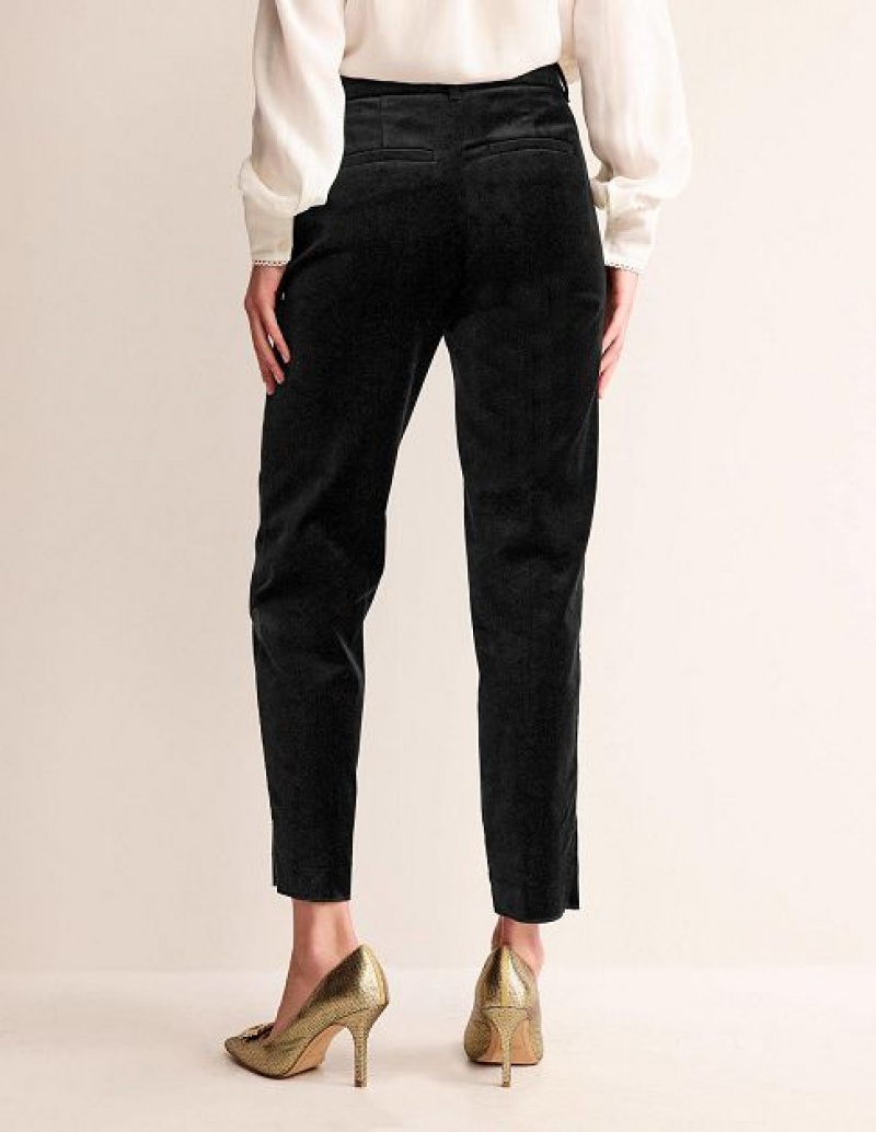 Black Women's Boden Kew Velvet Pants | 37695GXOI