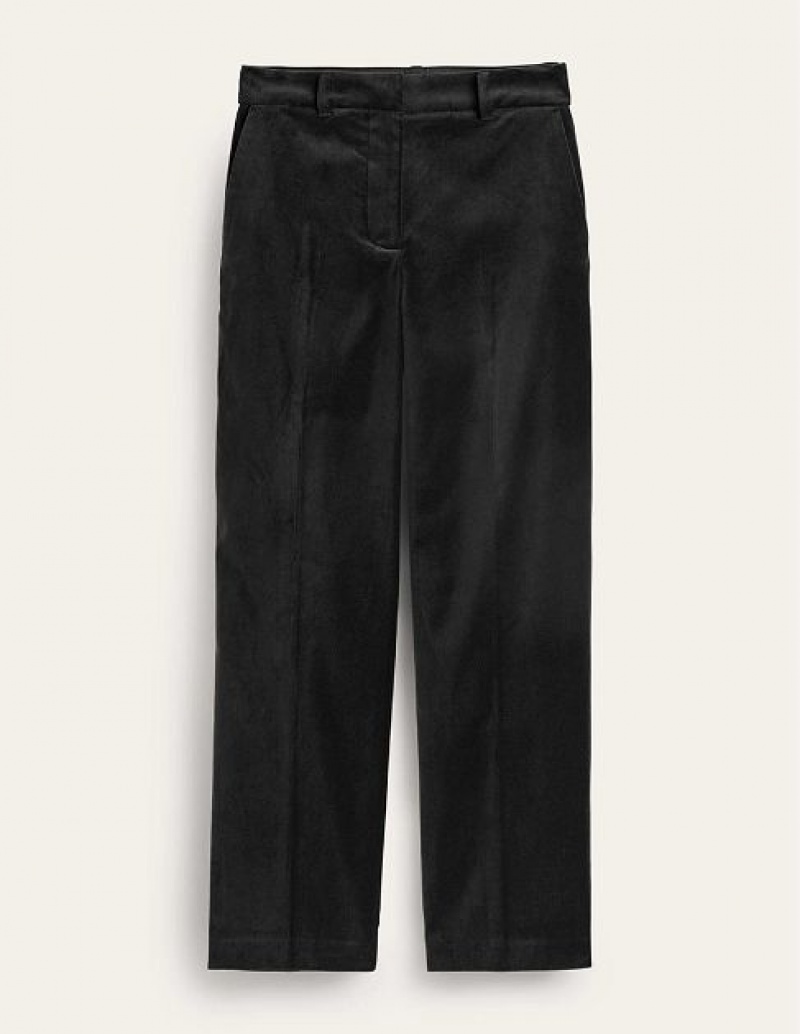 Black Women's Boden Kew Velvet Pants | 37695GXOI