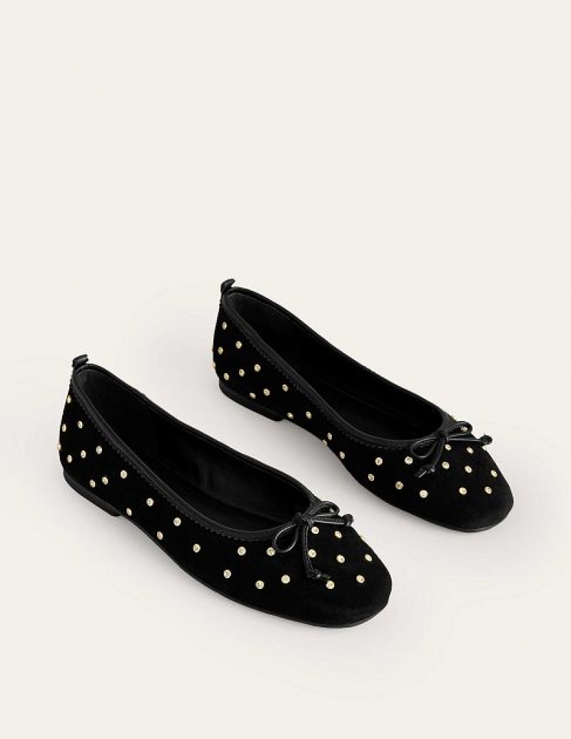 Black Women's Boden Kitty Flexi Sole Flats | 47129CKMZ