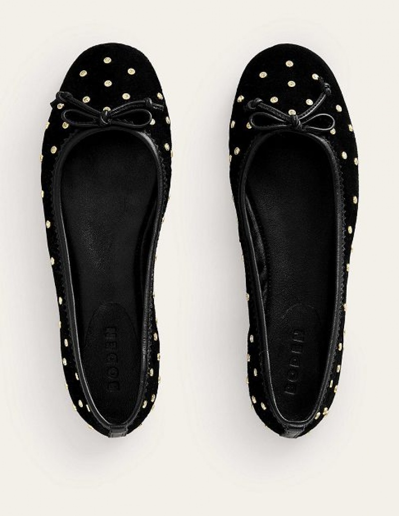 Black Women's Boden Kitty Flexi Sole Flats | 47129CKMZ