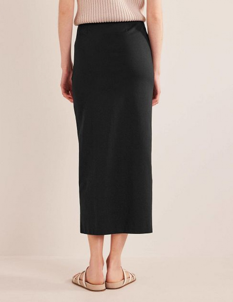 Black Women's Boden Knot Detail Jersey Skirts | 43965PGHU