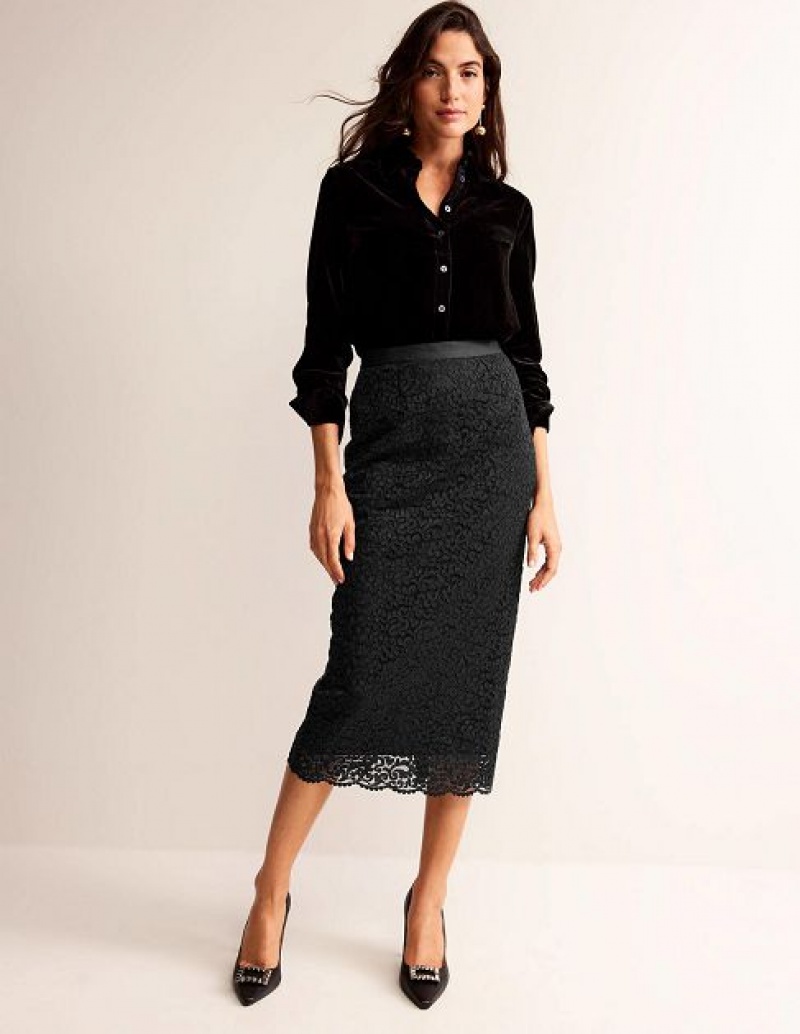 Black Women\'s Boden Lace Skirts | 30918GSKE