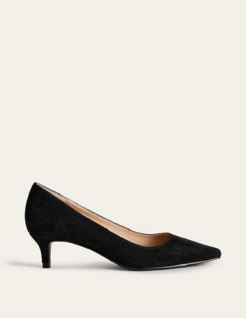 Black Women's Boden Lara Low Court Heels | 20317UXDJ