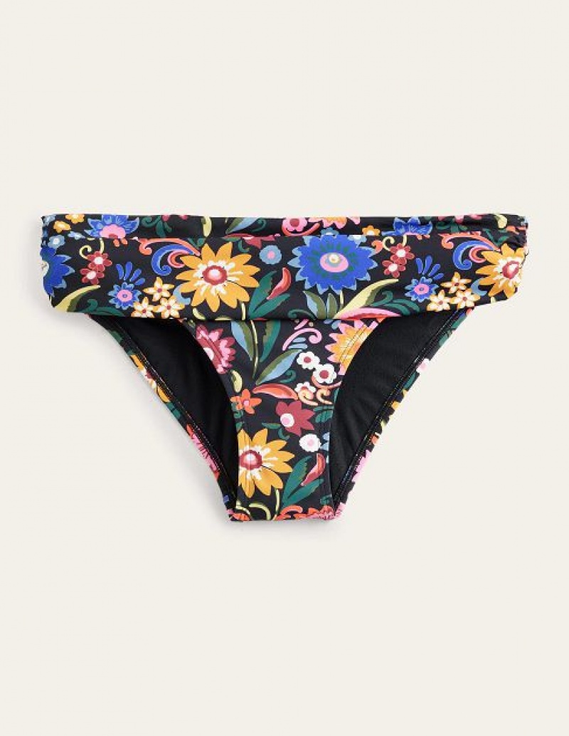 Black Women's Boden Levanzo Fold Bikini Bottoms | 03259FMWB