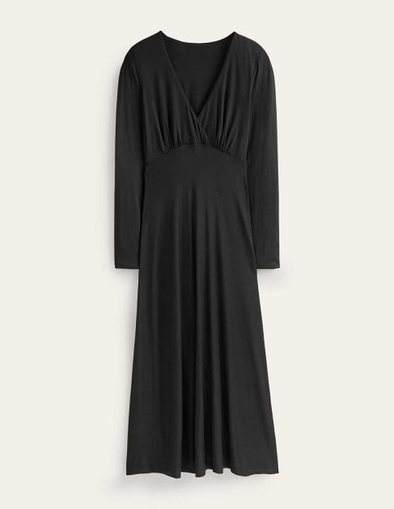 Black Women's Boden Long Sleeve Jersey Dress | 23684PZJX