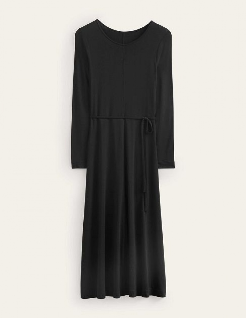 Black Women's Boden Lucy Jersey Midi Dress | 75341DVWE