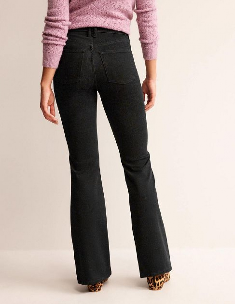 Black Women's Boden Mid Rise Slim Flare Jeans | 68035XORE