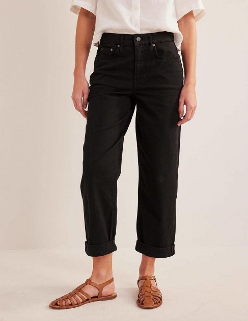 Black Women's Boden Mid Rise Tapered Jeans | 14296CSPH