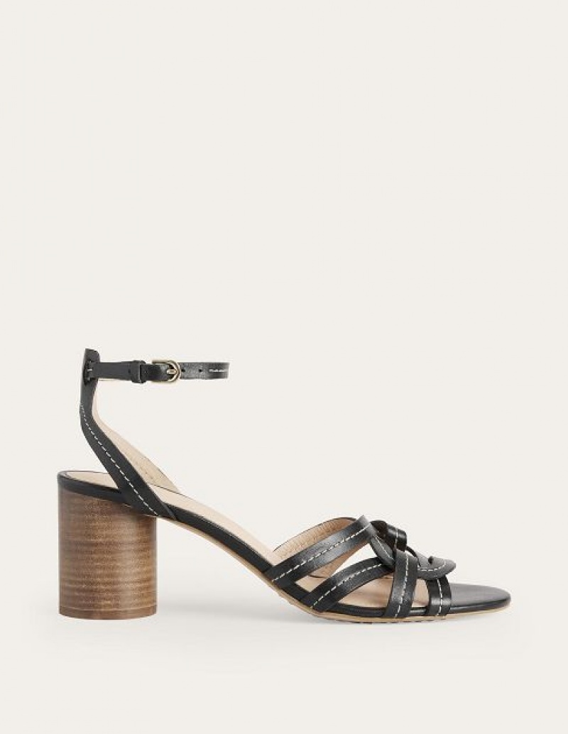 Black Women\'s Boden Multi Strap Heeled Sandals | 32451FAWU