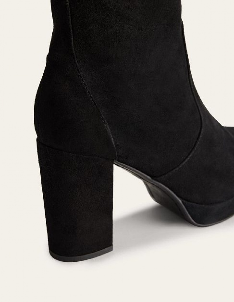 Black Women's Boden Platform Ankle Boots | 84517KPSR