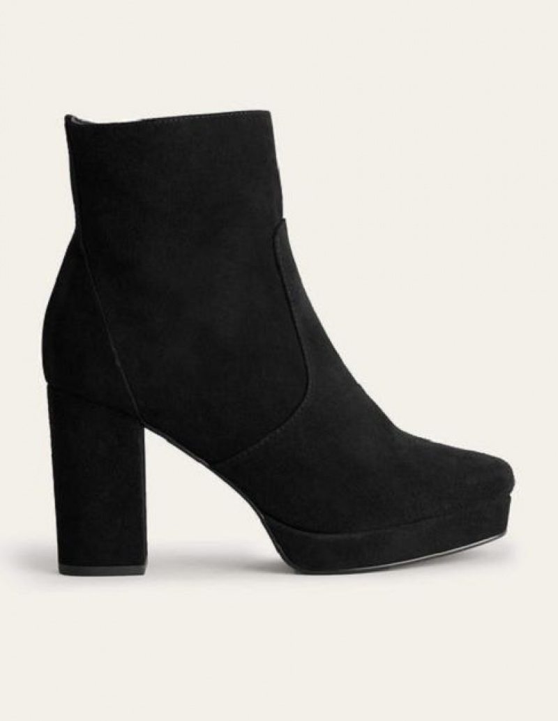 Black Women's Boden Platform Ankle Boots | 84517KPSR