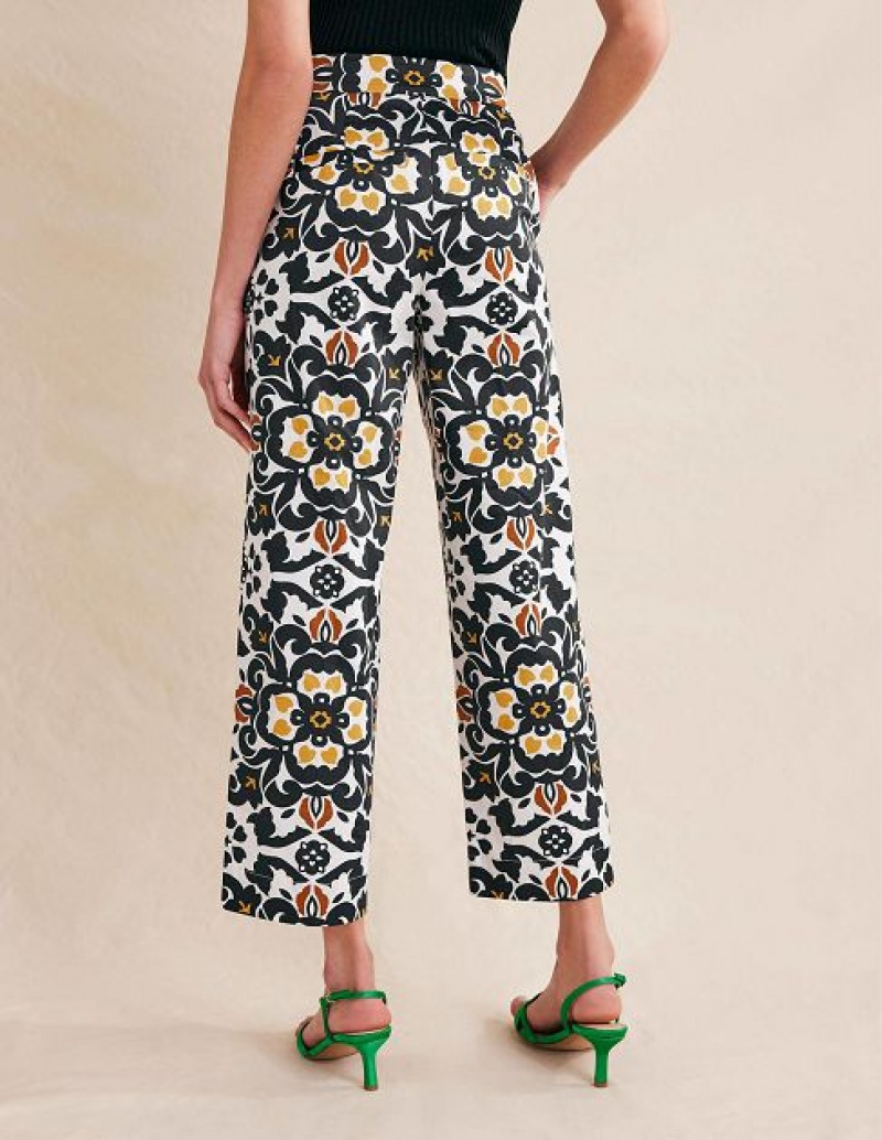 Black Women's Boden Printed Crop Pants | 82071DFTI