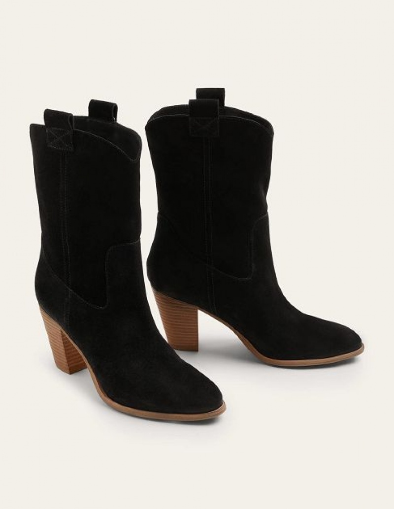 Black Women's Boden Pull-on Western Ankle Boots | 56318BRNO