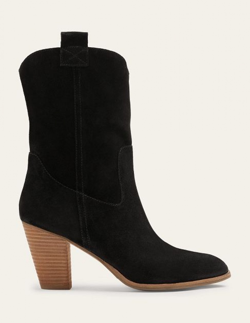 Black Women's Boden Pull-on Western Ankle Boots | 56318BRNO