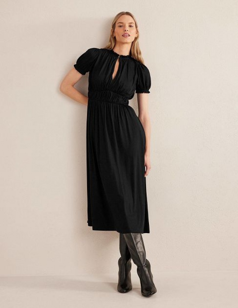 Black Women's Boden Rosanna Jersey Midi Dress | 30867YWOU