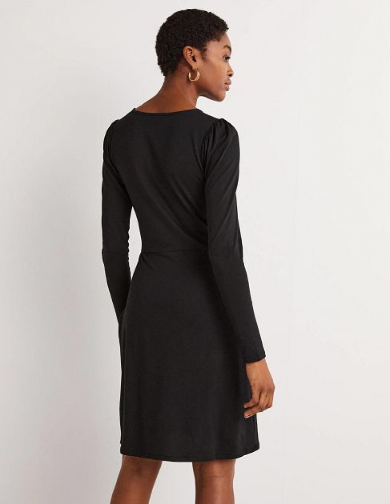 Black Women's Boden Ruched Jersey Mini Dress | 61940YZTQ