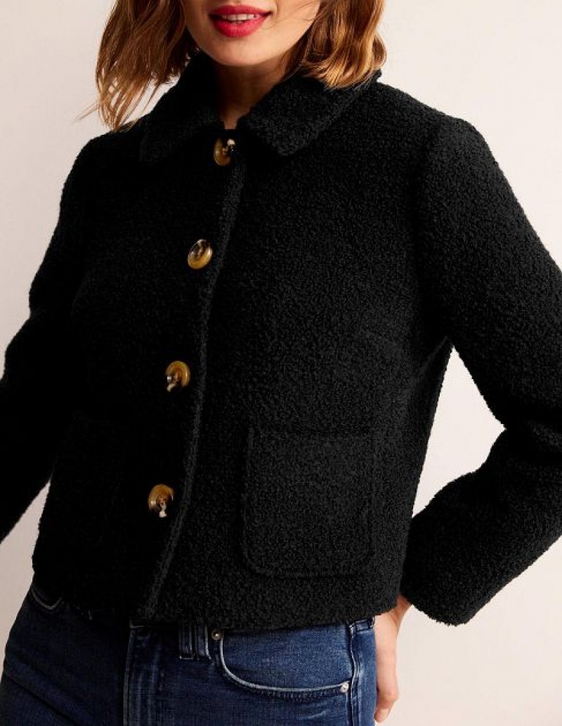 Black Women's Boden Rye Cropped Jackets | 61723AZOJ