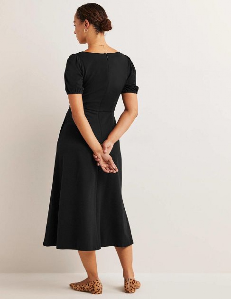 Black Women's Boden Short Sleeve Jersey Midi Dress | 69301GJBA