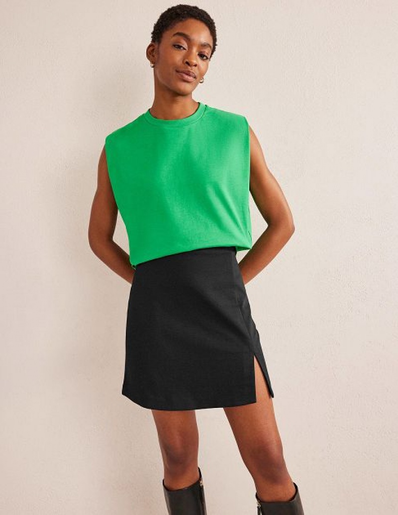 Black Women\'s Boden Side Split Jersey Skirts | 36984ALRI