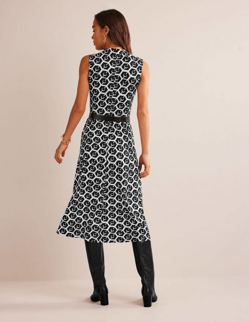 Black Women's Boden Sleeveless Jersey Midi Dress | 85460RWGD