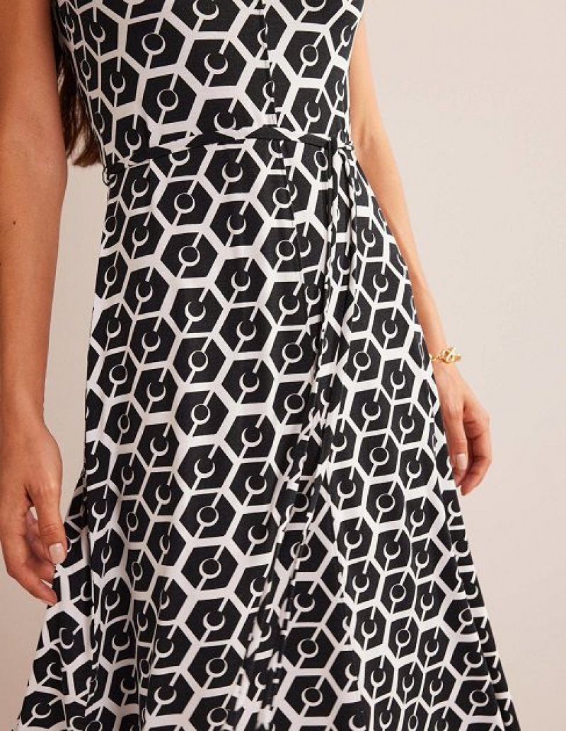 Black Women's Boden Sleeveless Jersey Midi Dress | 85460RWGD