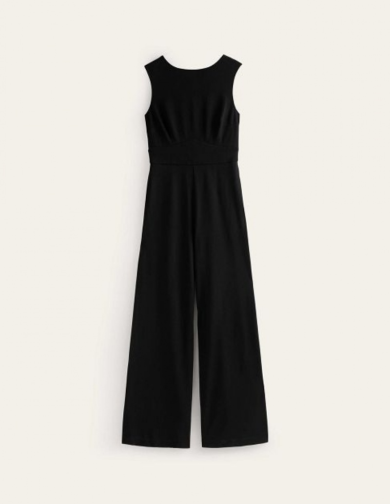 Black Women's Boden Sleeveless Ponte Jumpsuit | 46805OUWD