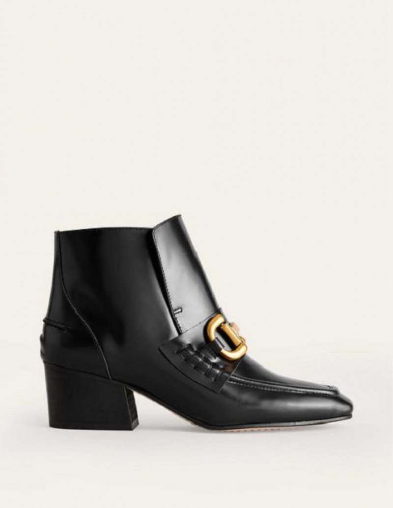 Black Women's Boden Snaffle-trim Ankle Boots | 25801INLG