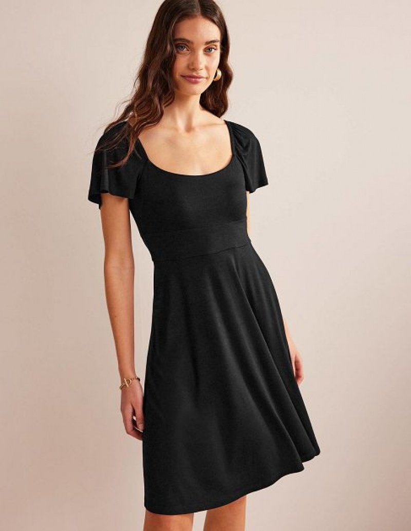 Black Women's Boden Square Neck Jersey Mini Dress | 36204NBAS