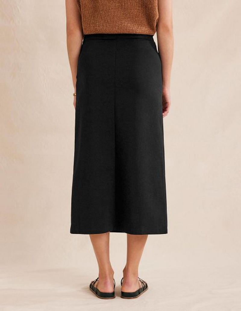 Black Women's Boden Straight Jersey Skirts | 68705CUHT