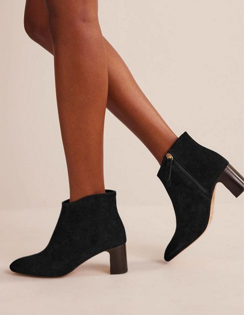 Black Women's Boden Suede Ankle Boots | 34806TJSR