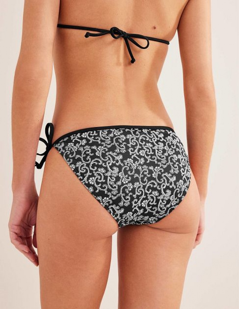 Black Women's Boden Symi String Bikini Bottoms | 47561QNOB