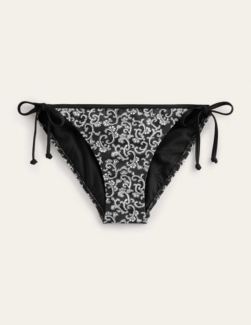 Black Women's Boden Symi String Bikini Bottoms | 47561QNOB