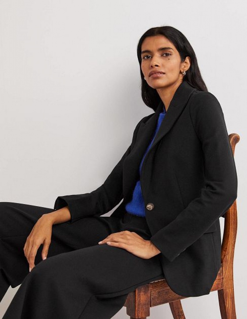 Black Women's Boden Tailored Stretch Jersey Blazers | 02548CBLT