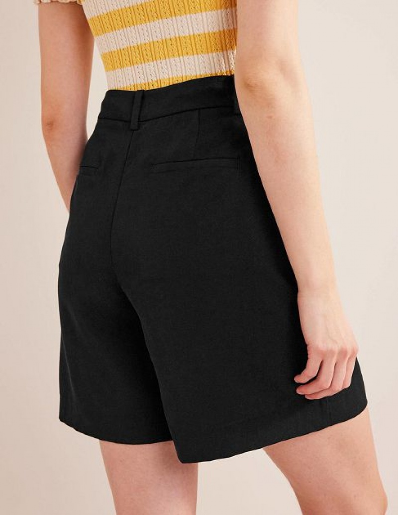 Black Women's Boden Tencel Relaxed Shorts | 38251TFED