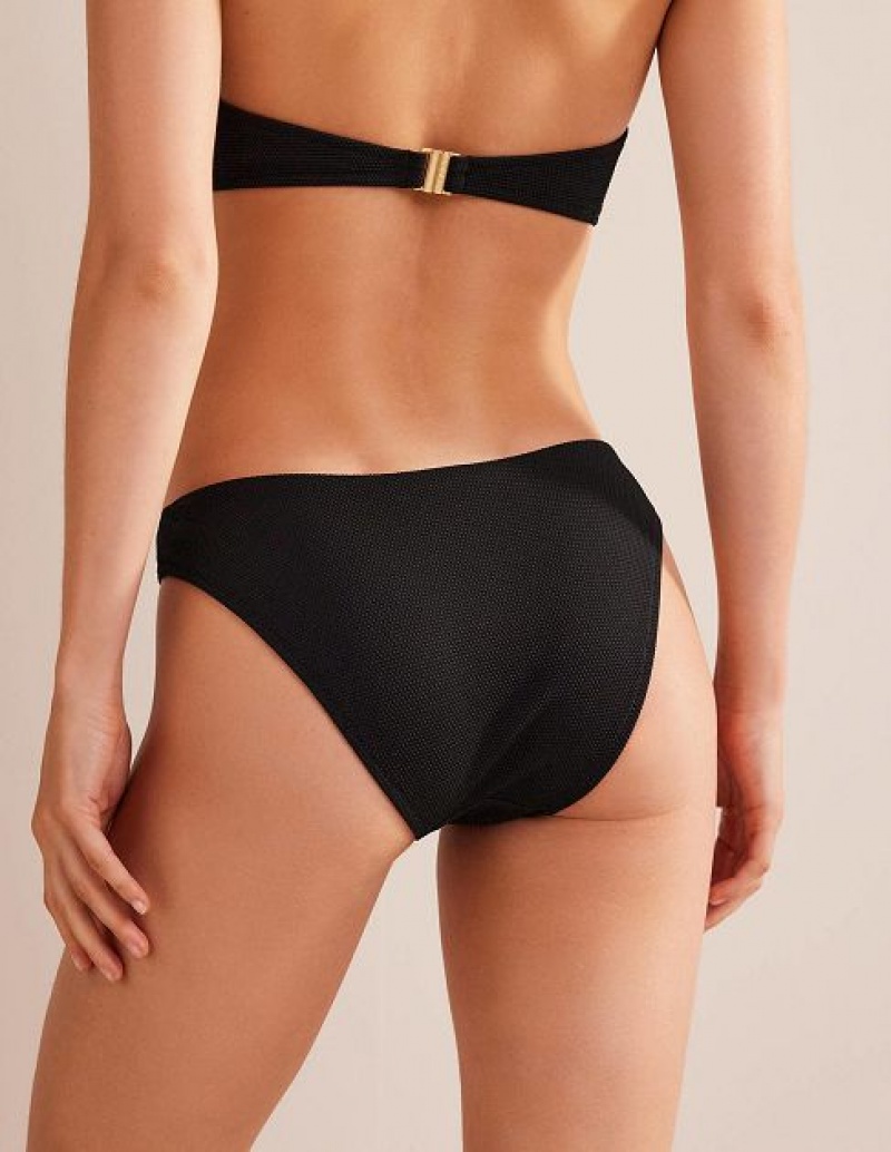 Black Women's Boden Textured Bikini Bottoms | 18752WULO