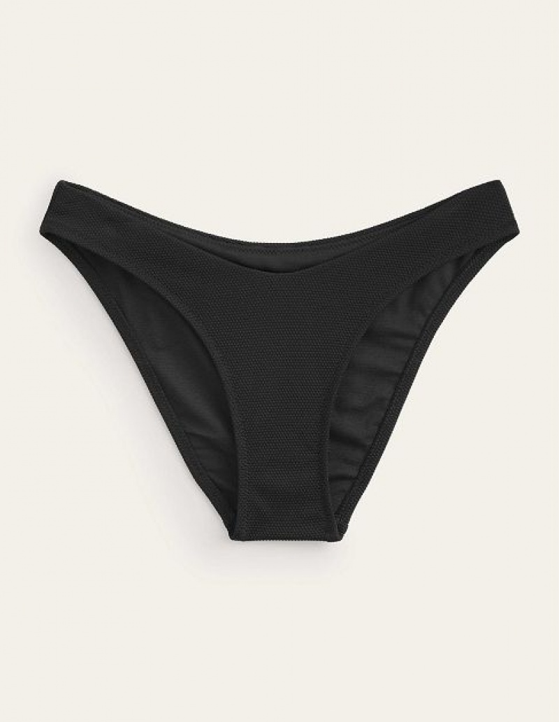 Black Women's Boden Textured Bikini Bottoms | 18752WULO