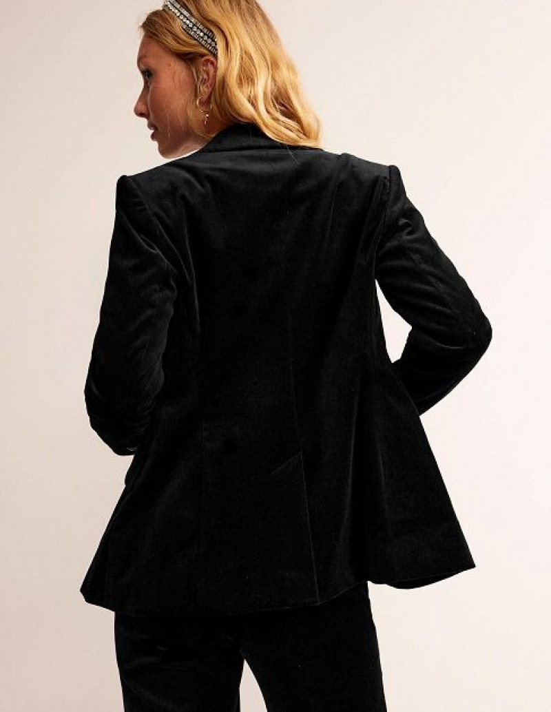 Black Women's Boden The Marylebone Velvet Blazers | 53689TQYE