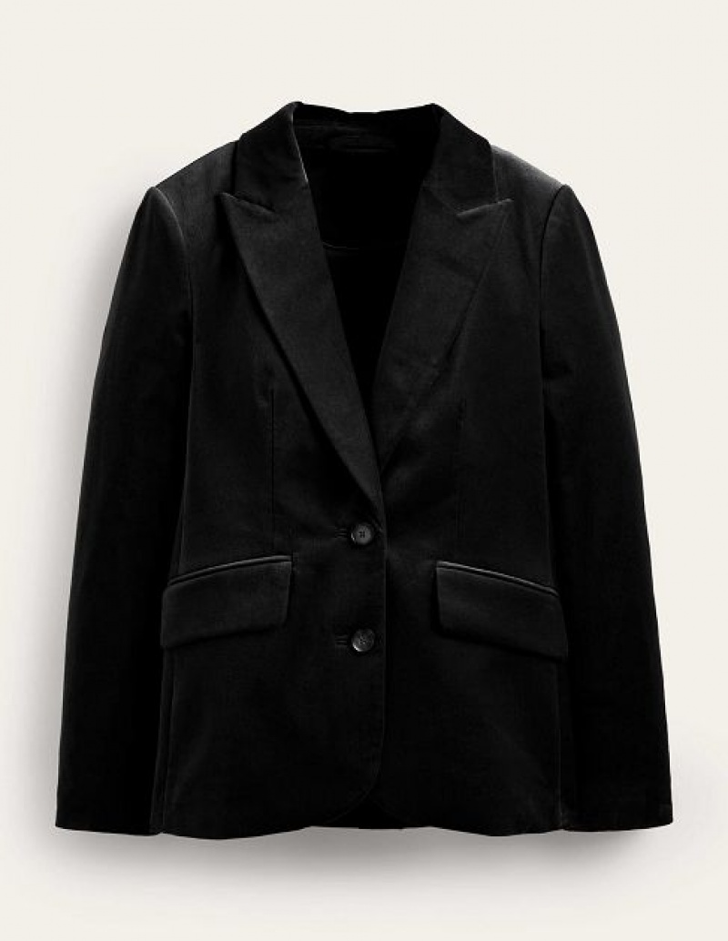 Black Women's Boden The Marylebone Velvet Blazers | 53689TQYE