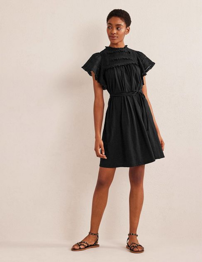 Black Women's Boden Trim Detail Jersey Mini Dress | 60418REPH