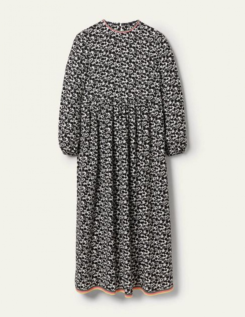 Black Women's Boden Trim Detail Maxi Dress | 35289AQBG