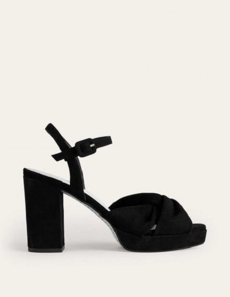 Black Women's Boden Twist Front Platform Sandals | 96524RGOK