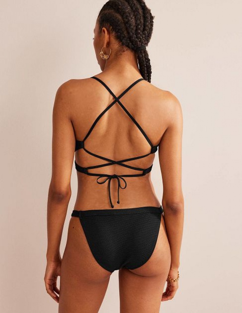 Black Women's Boden V-neck Cross Back Bikini Tops | 91246RXCY