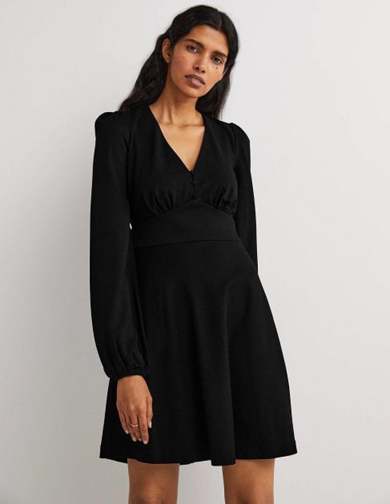 Black Women\'s Boden V-neck Jersey Dress | 06342QPMR