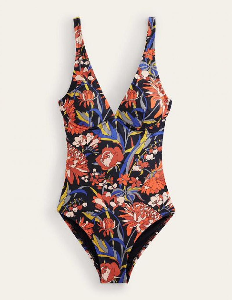 Black Women's Boden Voop Cup-size Swimsuits | 86023AKMW