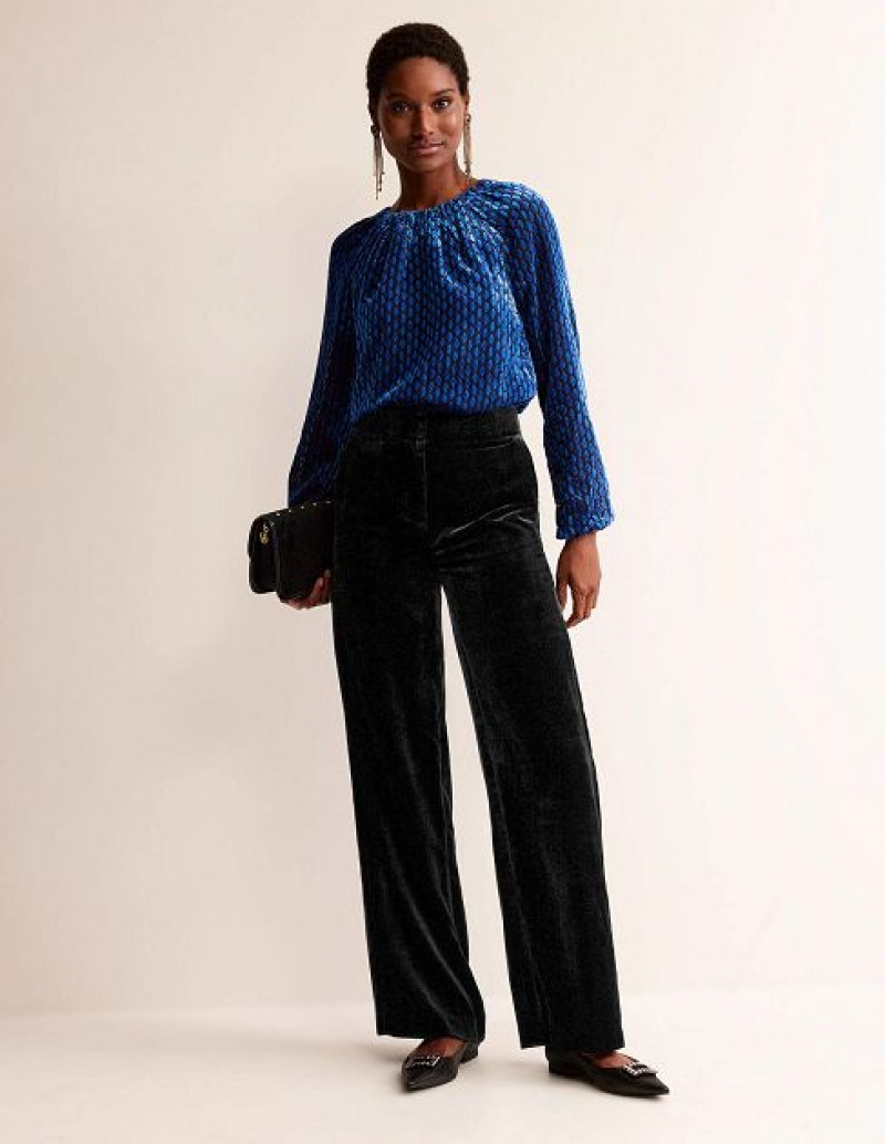 Black Women\'s Boden Westbourne Velvet Pants | 30569YXRV