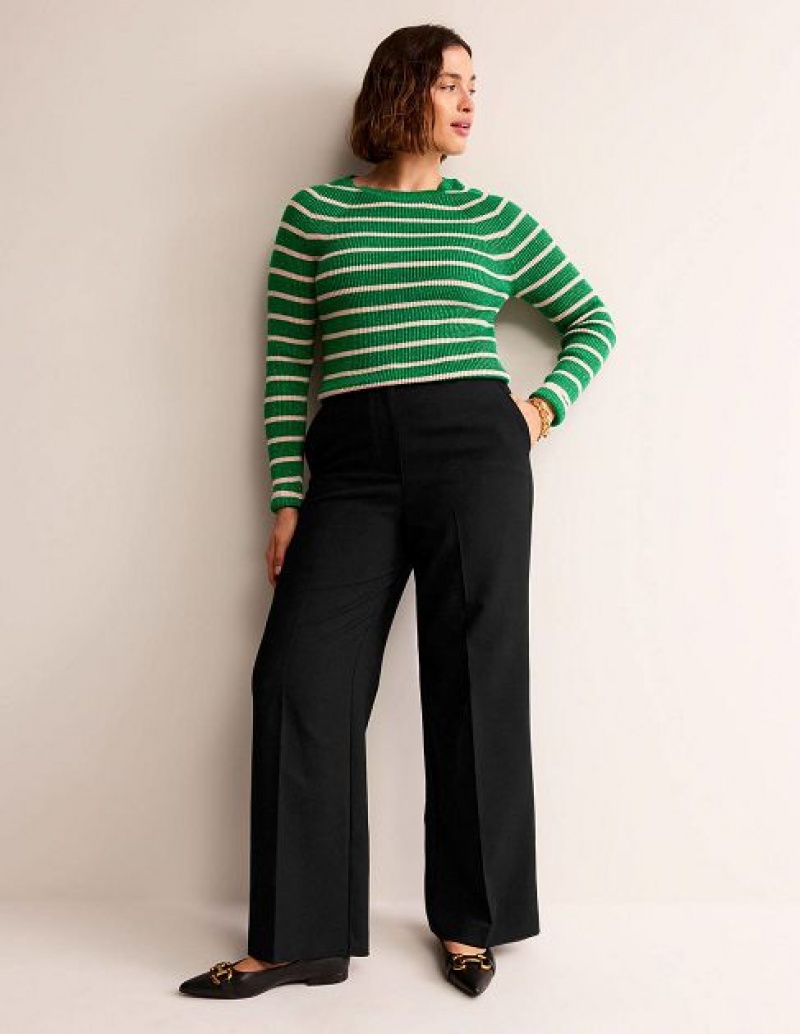 Black Women's Boden Westbourne Wide-leg Pants | 65938TBMP